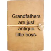 Antique Little Boy Leather/Paper 18cm Notebook Stationery Writing Journal Brown