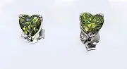 Heart Shaped Peridot Earrings and Necklace Set 2