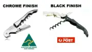 Black and Stainless Steel Waiters Corkscrew Wine Beer Bottle Cap Key Opener Tool