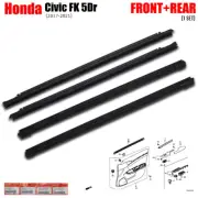 Set Inner Weatherstrip Window Molding Belt For Honda Civic FK 5Dr 2017 - 2021