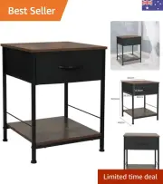 Bedside Tables, End Table Storage Cabinet Chest of Drawer, Small Metal Side T...