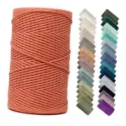 Recycled Cotton Macrame Cord 4mm x 547 Yards – Thick Single Strand Cord Made