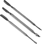 WOONEKY 3pcs Stainless Steel Cuticle Pusher Set Nail Art Polisher Exfoliating Tool Hand Tools