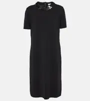 [Tory Burch] Tory Burch Sequined wool-blend midi dress AU 14 black