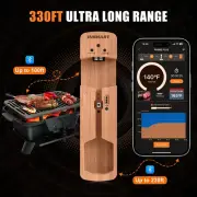 Smart Wireless Meat Thermometer, INSMART 100m Range Bluetooth Meat Thermometer P