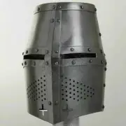 LARP MEDIEVAL HELMET GREAT HELMET KNIGHT TEMPLAR CRUSADER STEEL HELMET