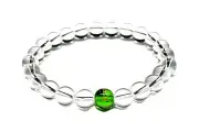 Crystal Quartz and Peridot Stretch Bracelet – Birthstone for August (Leo,