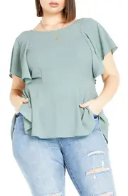 City Chic Romantic Mood Top in Seafoam at Nordstrom