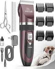 oneisall Dog Shaver Clippers Low Noise Rechargeable Cordless Electric Quiet Hair Clippers Set for Dogs Cats Pets