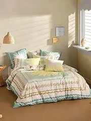 Linen House Visage Seafoam Quilt Cover Set, Queen Bed