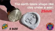 25mm Flat Earth Clay Wax Stamp Seal Vintage Laser Cutter Geometrical World Map X
