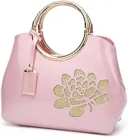 JUNMIN Hand-held Shiny Shell One-Shoulder Diagonal Ladies Bag (Color : Pink Red)