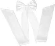 [FOMIYES] Elegant Detachable Satin Bow Train for Wedding Dress Removable Big Bow Brides Waist Sash Belt Versatile Accessory for Bridal Gowns Stage Performances and Special Occasions
