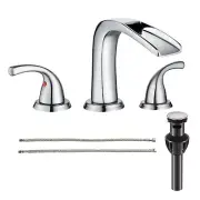 Waterfall Bathroom Faucet FRANSITON Bathroom Sink Faucet 8 Inch Widespread 2 ...