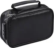 [Generic] Fireproof File Document Bag Safe Organizer with 3-Digit Lock Zipper Closure Fire& Water Money Pouch Multi-Layer Card Case for Home Office Travel Passport Certificates Black with Lock 1