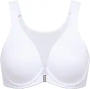 [DELIMIRA] Women's Front Closure Bras Posture Full Coverage Plus Size Underwire Unlined Back Support Plunge Seamless Bra B-H