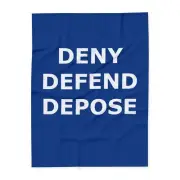 Deny Defend Depose Dark Blue Fleece Blanket - Cozy Home Essential for Activists