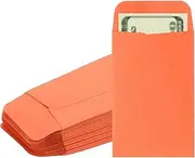 uxcell Money Envelope, 50 Pack 3.5" x 2.2" Cash Envelopes Money Holder Bags Budgeting Saving Challenge Letter for Gift Coins Checks Tickets Jewelry Passport Card, Orange