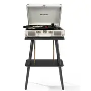 Crosley Cruiser Bluetooth Portable Turntable - White Sands + Crosley Entertainment Stand Bundle