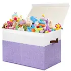 Large Toy Box with Lid, Sturdy Toy Storage Chest Bin Boxes Organizer Basket