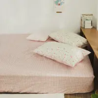 在飛比找momo購物網優惠-【絲薇諾】MIT精梳純棉 格紋 二件式 枕套床包組 布萊梅(