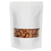 50 Pieces Resealable Bags for Small Business, White Kraft Zip Lock Stand Up P...