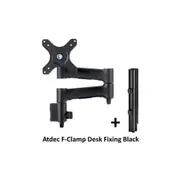Atdec AWMS-4640 Mounting Arm for Monitor - Black - 1 Display(s) Supported - 109.2 cm (43") Screen Support - 12 kg Load Capacity - 75 x 75, 100 x 100