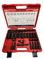 Genius Tools 34pc 1/2"Drive SAE Master Impact socket set TD-434S