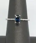 14K White Gold Beads and Solitaire Sapphire Ring