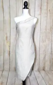 Topshop Womens Dress Gold Sparkle Metallic Tinsel 1 Shoulder Size 2