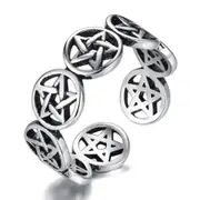 3PCS Silver plating Ring Fashion Woman Jewelry Retro Simple Adjustable Hollow Stars Ring
