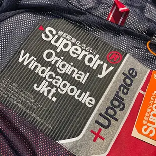 美國百分百【全新真品】極度乾燥 Superdry 風衣外套 連帽 防風 色塊拼色 撞色 騎車 男 紅/藍/白色 J943