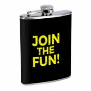 Join The Fun Em1 Flask 8oz Stainless Steel Hip Drinking Whiskey