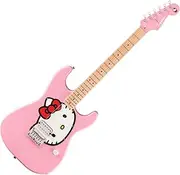 Limited Edition Hello Kitty Stratocaster with Gig Bag, Hello Kitty Graphic Pickguard, Maple Fingerboard, Pink