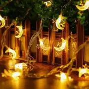 Moon Star String Lights, 10ft 20 LED USB Powered Star and Moon Fairy Lights