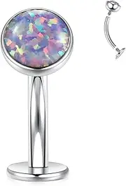 [FUNLMO] 14G Belly Button Ring Belly Ring Titanium Belly Piercing Belly Button Jewelry Vch Navel Jewelry Vch Navel Piercing Jewelry Internally Threaded Navel Barbell Stud Flat Back, other