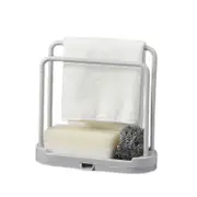 Catzon Kitchen Drain Rack Tray for Sponge Dishcloth Brush Storage-Grey