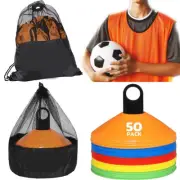 50 Pack Orange Disc Cones Soccer Cones 12 Pack Kid Team Training Scrimmage Vests