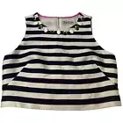 NWT Eliza J Gem Stripe Crop Top Tank 10 Full Zip Bejeweled Sleeveless nautical