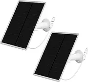 LP 6W Solar Panel for Wireless Outdoor Security Camera Compatible with Rechargeable Battery Powered Surveillance Cam, Continuous Solar Power for 5V Camera, Not for Arlo Ring Blink Camera (2 Pack)