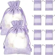 Alipis 10pcs Lavender Sachets Bags: Empty Lavender Sachet Bags with Drawstring Beam Port Mesh Bag Burlap Bags with Drawstring