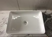 Slim Edge 505*345*105mm Glossy white Above Counter Top Porcelain Basin Bathroom Vanity