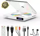Mini DVD Player for TV, HDMI/RCA/USB/Disc Support, All Region Free, Compact HD