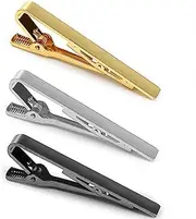 [YKKJ] Set of 3 Men's Tie Clips, Tie Clip Set, Thin Tie Clip, for Valentine's Day, Christmas, Anniversary, Party, Meeting (Gold, Silver, Black)