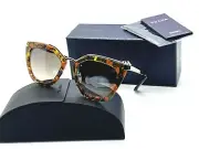 NEW PRADA SPR 53S KJN4P0 STRIPED BROWN ORANGE SUNGLASSES 52-21-140MM ITALY NIB