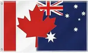 3×5 FT Australia and Canada Combo Flag,Large Australia and Canadians Friendship National Decor,Double Side Digital Printed 150D Polyester Banner With Canvas Header Brass Grommet
