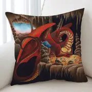 Cool Fantasy Art Dragon Reading a Book Cushion Cover