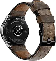[SUPENG] Strap Compatible with Samsung Galaxy Watch 4 44mm 40mm Retro Leather 5 Pro 45mm Classic 20mm 22mm Compatible Withcorrea Bracelet Compatible WithHUAWEI Watch GT 2e 3 Band (Color : Brown, Size : for G