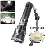 LCD 990000LM LED Flashlight Zoom Light Torch Super Bright USB Rechargeable Lamp