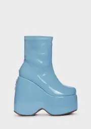 Aqua Patent Say What You Mean Platform Boots